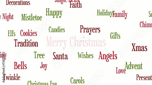 Merry Christmas word cloud animation