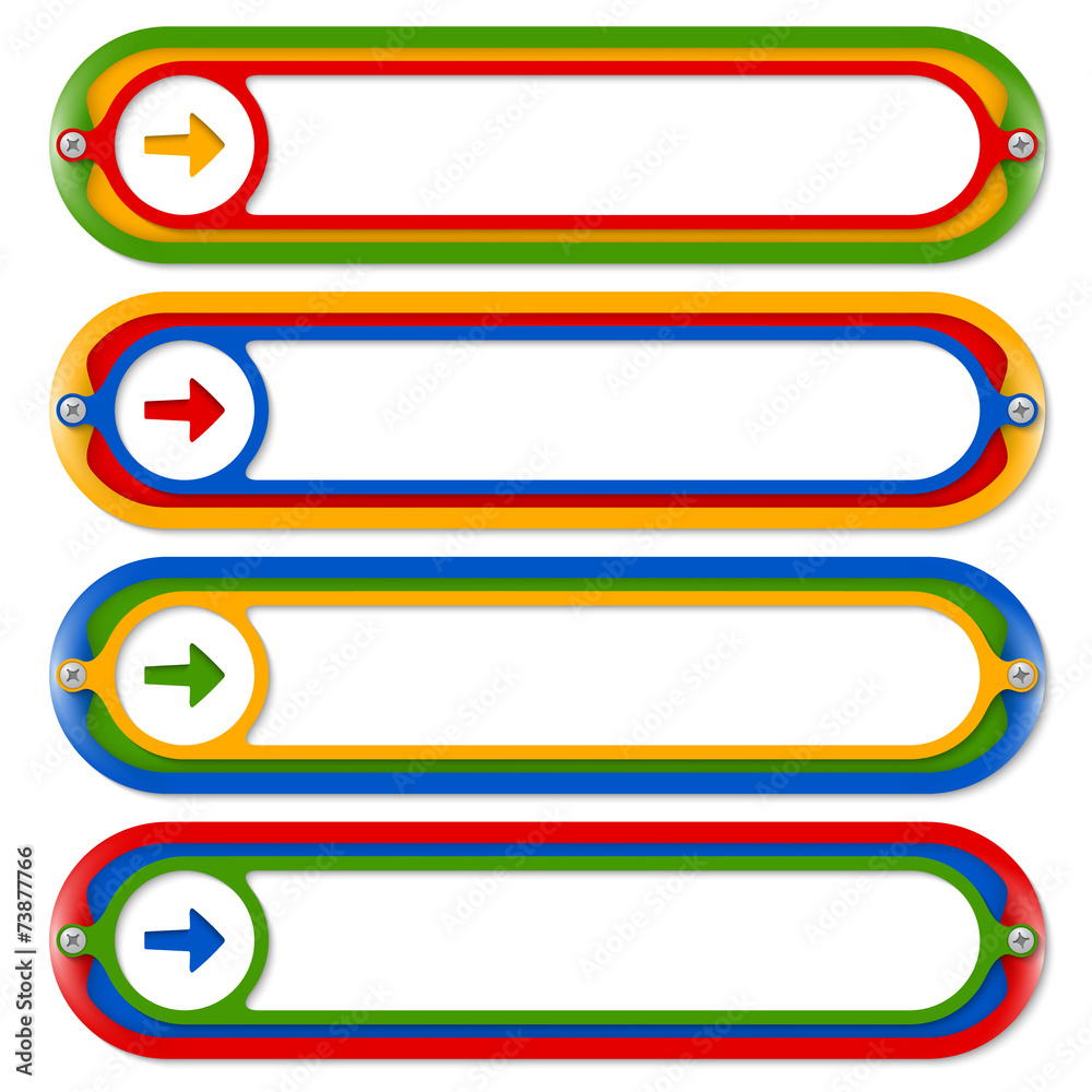 Obraz premium four colored frames for any text with arrow