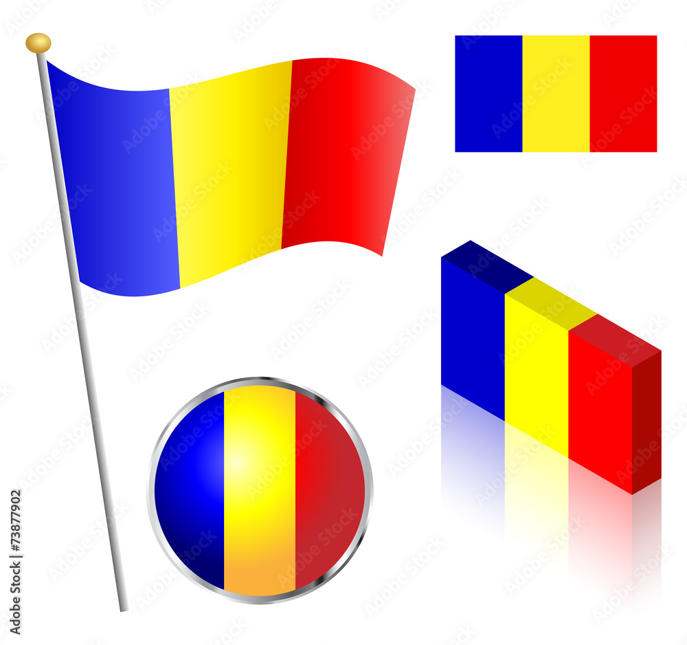 Fototapeta premium Romanian Flag Set