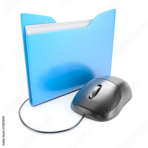 Computer mouse with folder