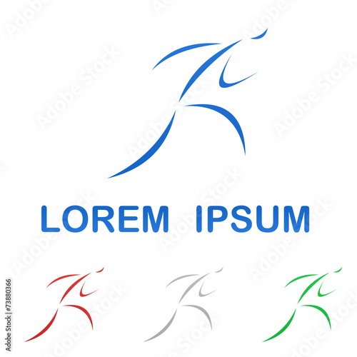 Stylized runner symbol design set