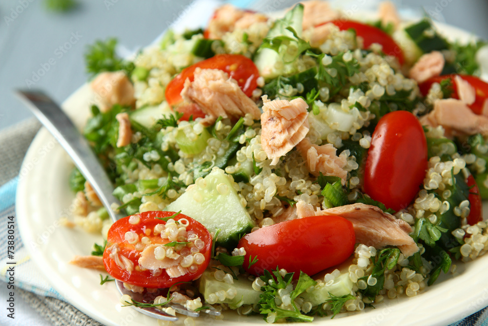 Tabbouleh salad with quinoa and salmon Tabbouleh salad with quinoa and salmon