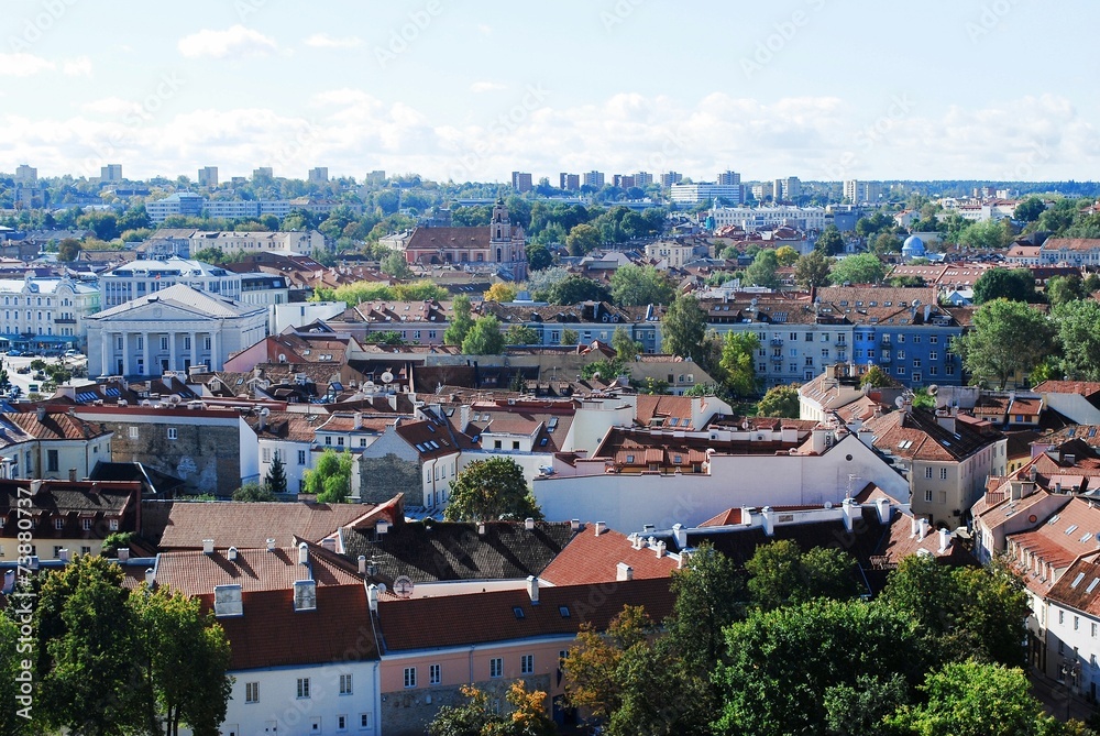 Fototapeta premium Vilnius city aerial view from Vilnius University tower