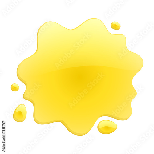 Yellow blotch isolated on white background.