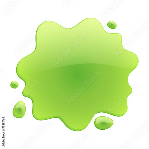 Green blotch isolated on white background.