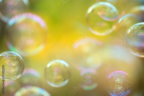 Defocused soap bubbles background