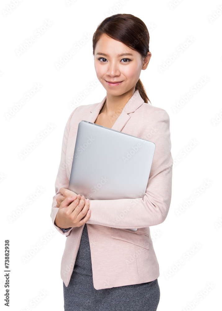 Businesswoman with notebook computer