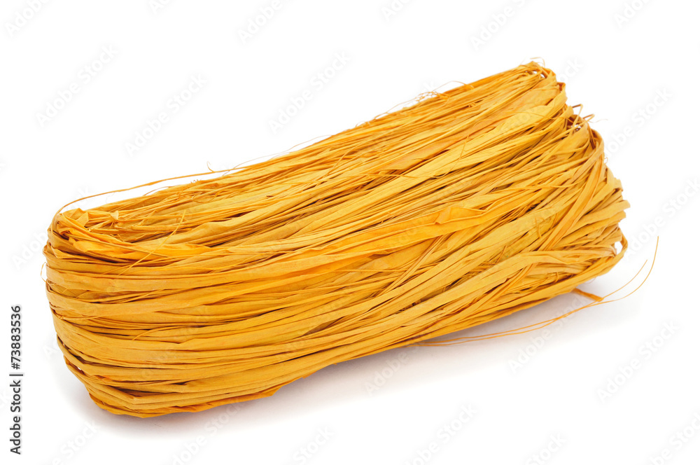 yellow natural raffia