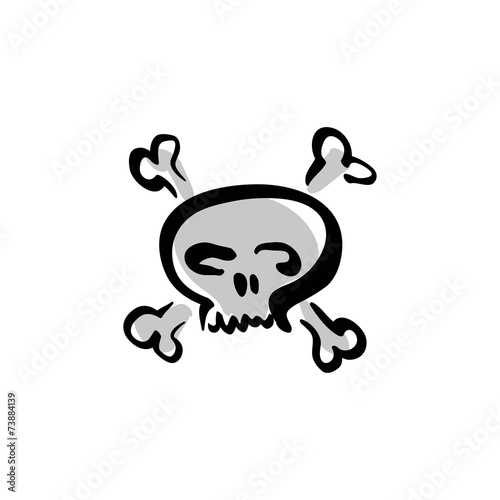 Illustrated skull with cros...