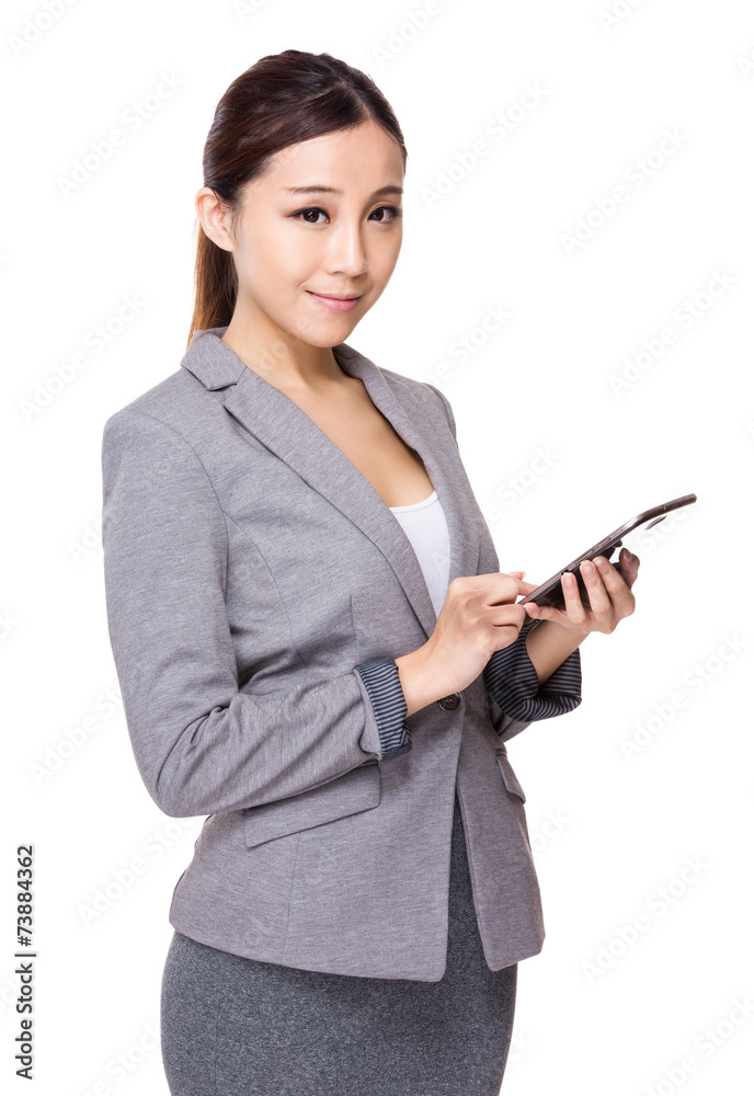 Businesswoman use of tablet Businesswoman use of tablet