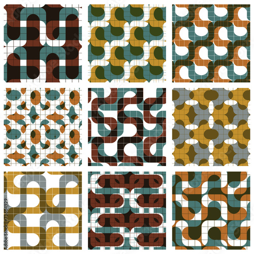 Set of colored grate seamle...