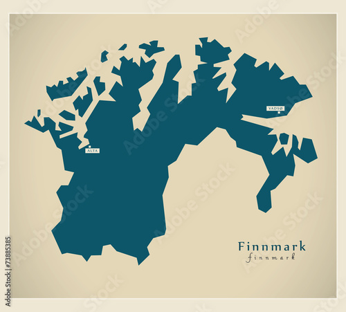Foto Modern Map - Finnmark NO