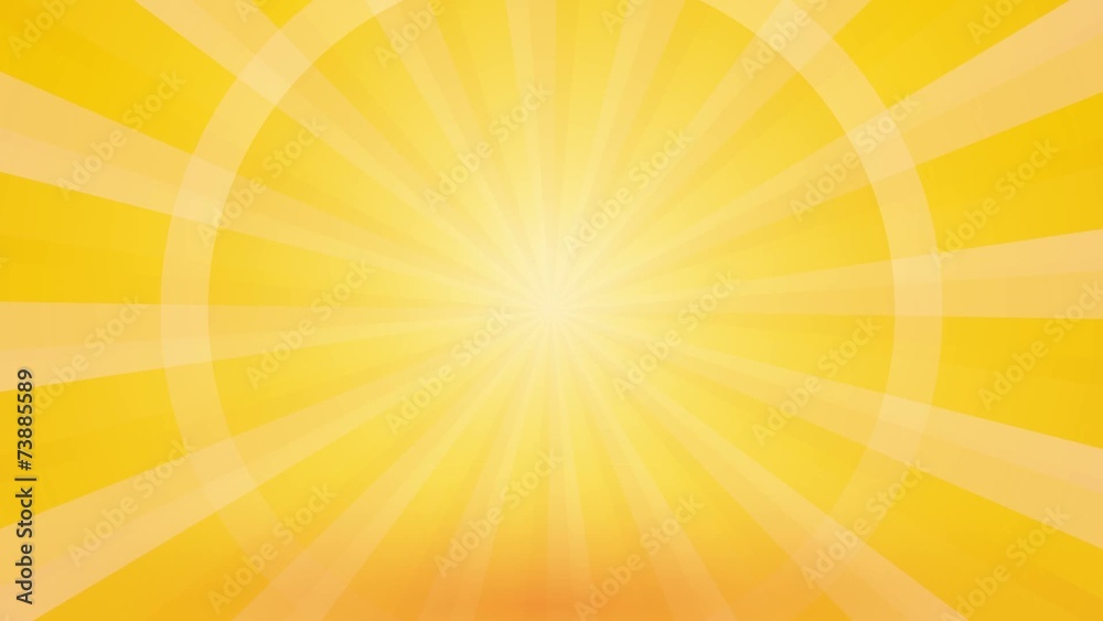 abstract yellow background with rays and pulsating circle endles