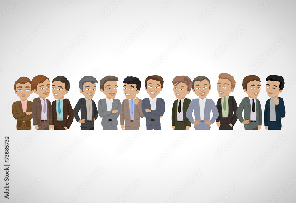 Group Of Business Men - Isolated On Gray Background Group Of Business Men - Isolated On Gray Background