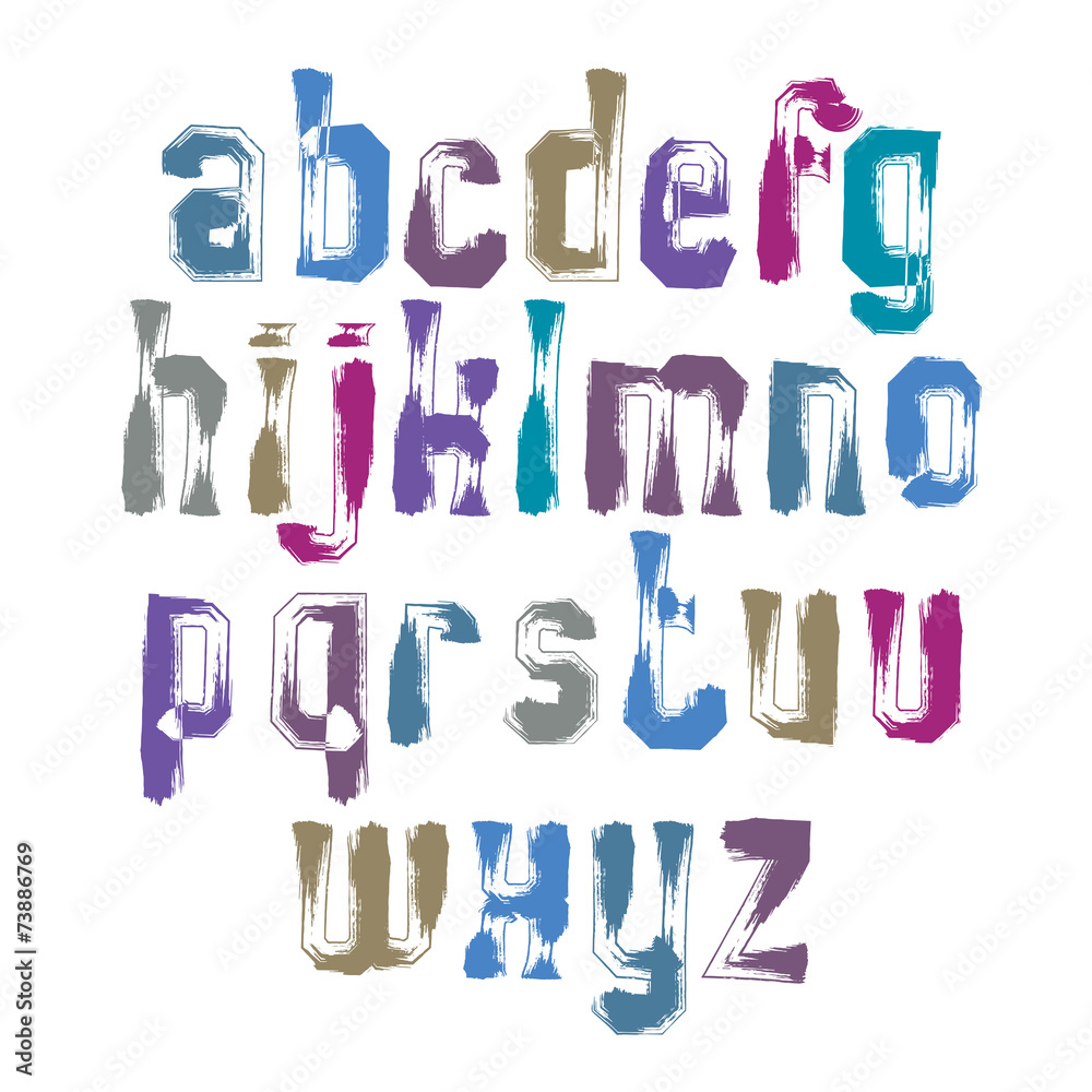 Handwritten vector lowercase letters isolated on white backgroun Handwritten vector lowercase letters isolated on white backgroun