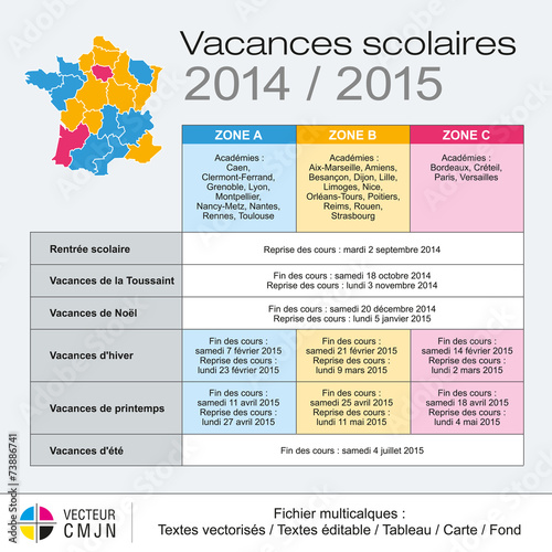 Vacances scolaires 2014-2015