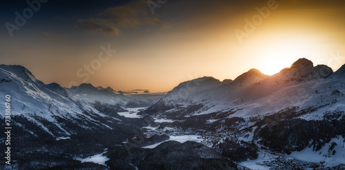 Engadin valley St.Moritz from Muottas Muragl photo