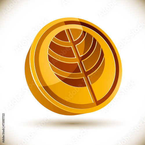 Autumn tree 3d vector round...
