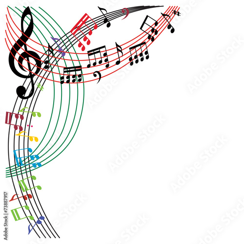 Music notes background, stylish musical theme composition, vecto