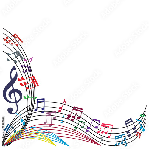 Music notes background, stylish musical theme composition, vecto