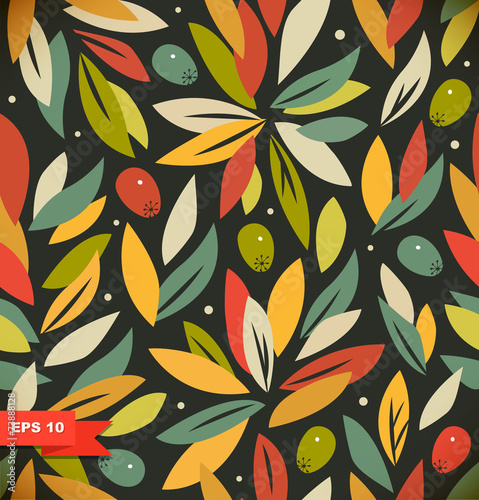 Autumn Floral seamless background