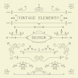 Vintage Design, Borders, Retro Elements, frame, Vector
