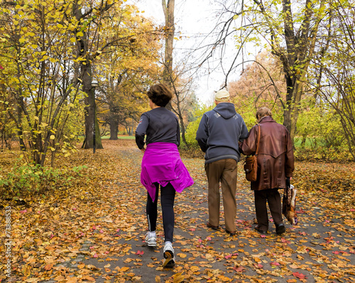 Female jogger in   park