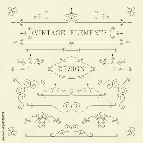 Vintage Design, Borders, Retro Elements, frame, Vector