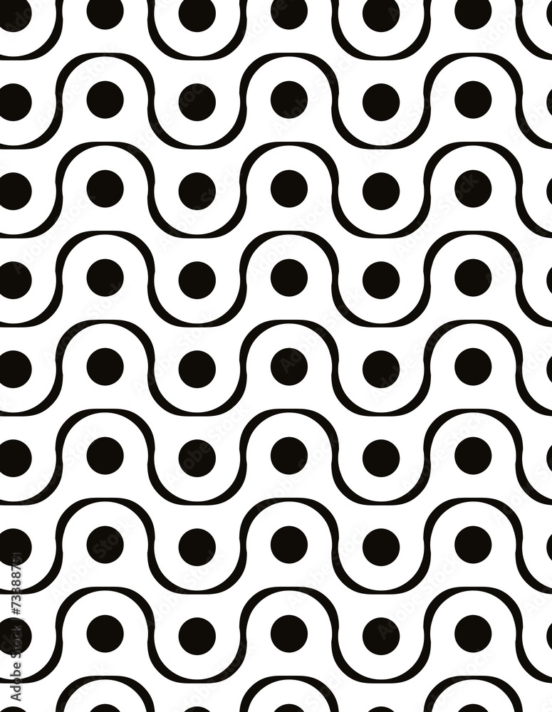 Abstract geometric black and white background, seamless pattern,