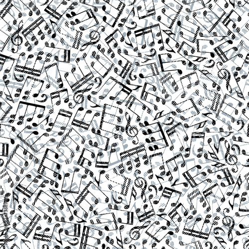 Seamless aged musical notes...