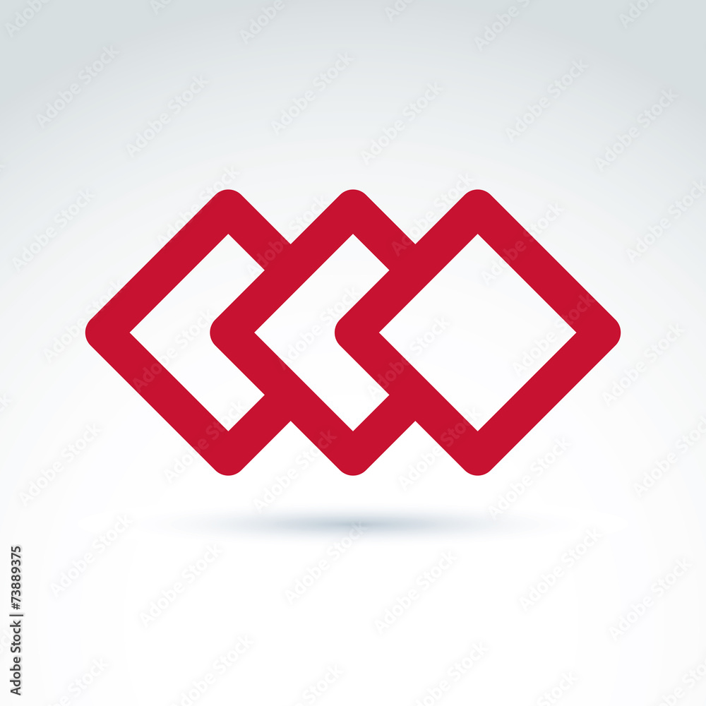 Complex geometric corporate element. Three vector abstract red d Complex geometric corporate element. Three vector abstract red d