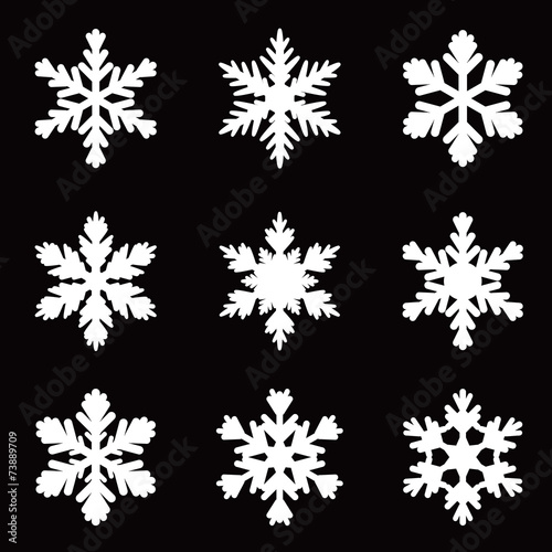 Set of blue snowflakes