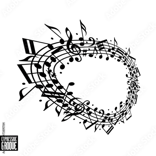 Expressive groove concept. Black and white design.
