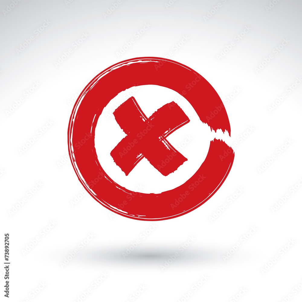 Obraz premium Hand drawn validation icon scanned and vectorized, brush drawing