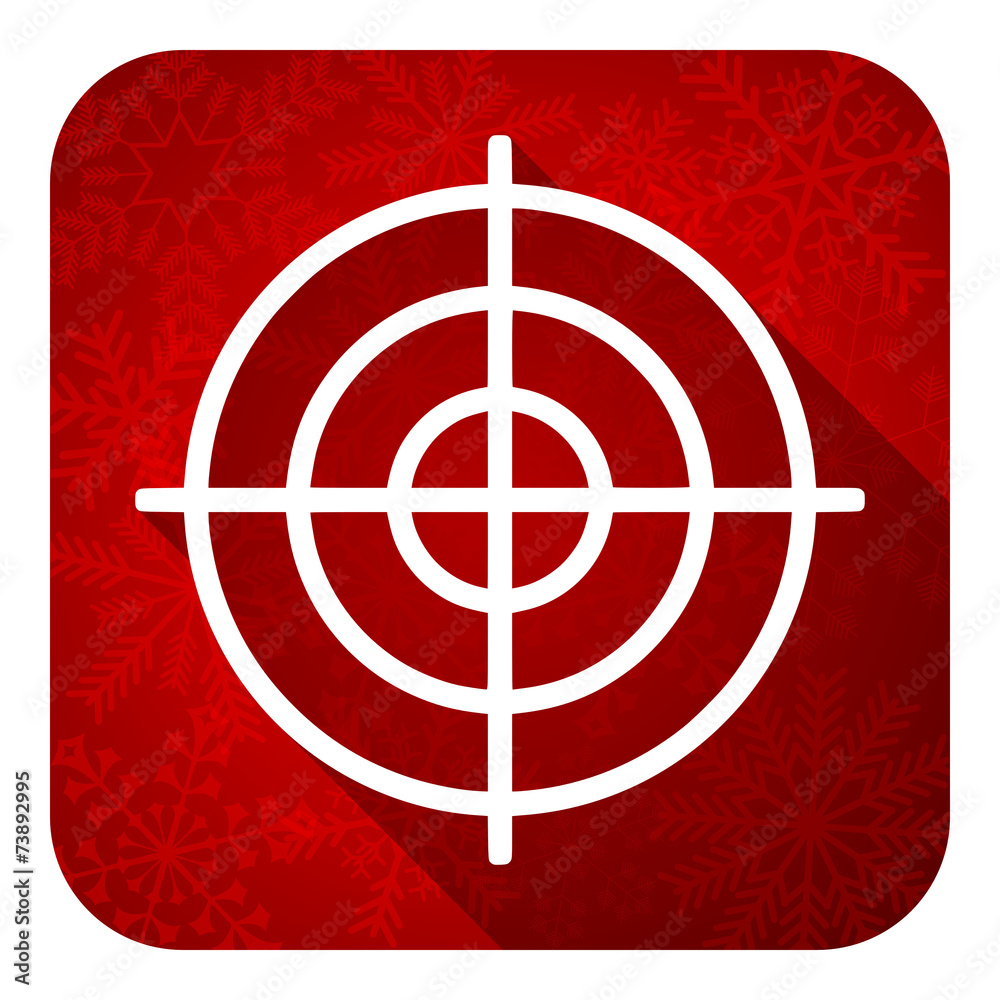 target flat icon, christmas button target flat icon, christmas button