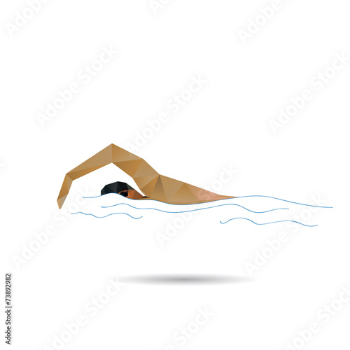Swimmer abstract isolated on a white background, vector illustra