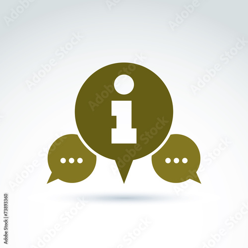 Round consultation symbol, call center icon, information sign. S