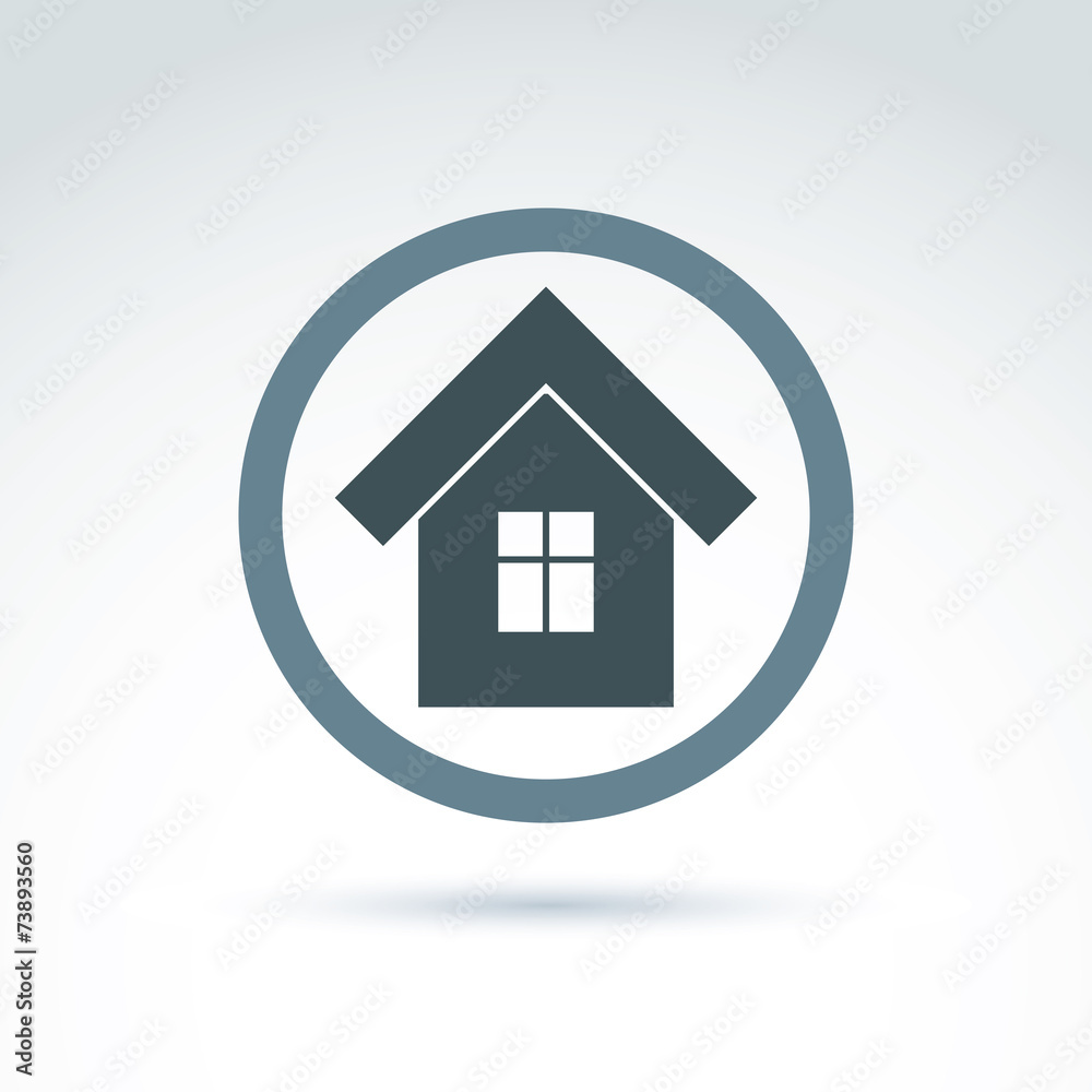 Vector illustration of a house placed in a circle, real estate i Vector illustration of a house placed in a circle, real estate i