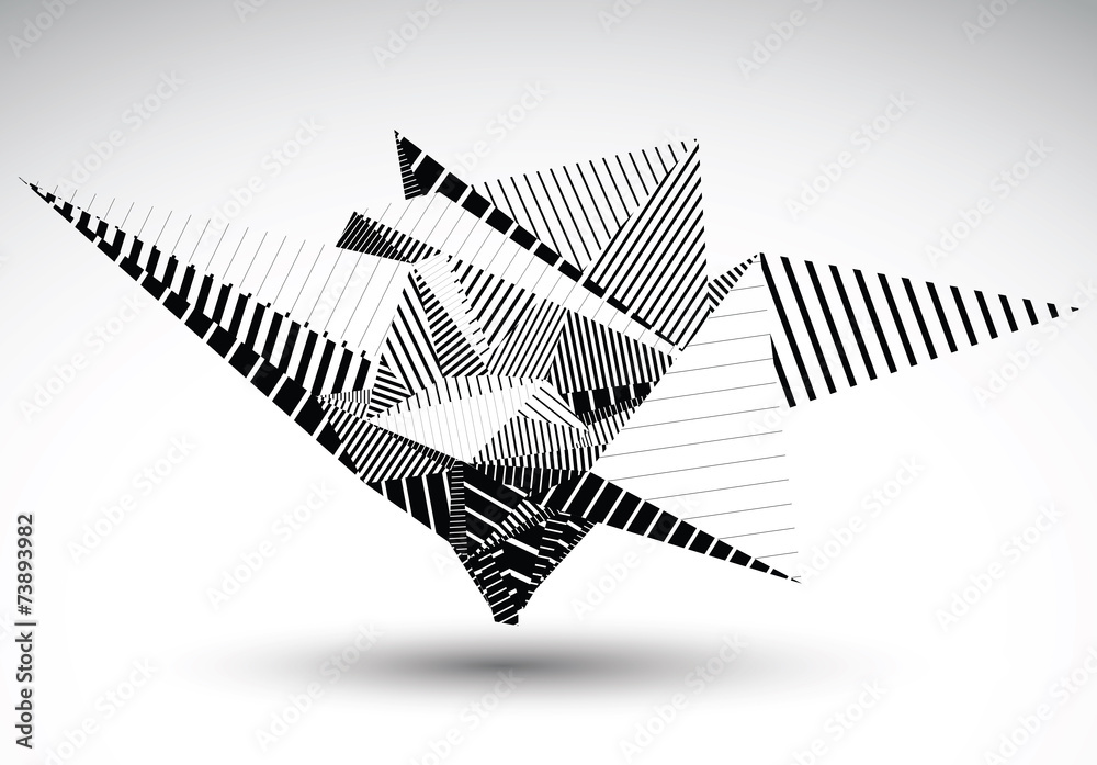 Obraz premium Cybernetic polygonal contrast element constructed from simple ge