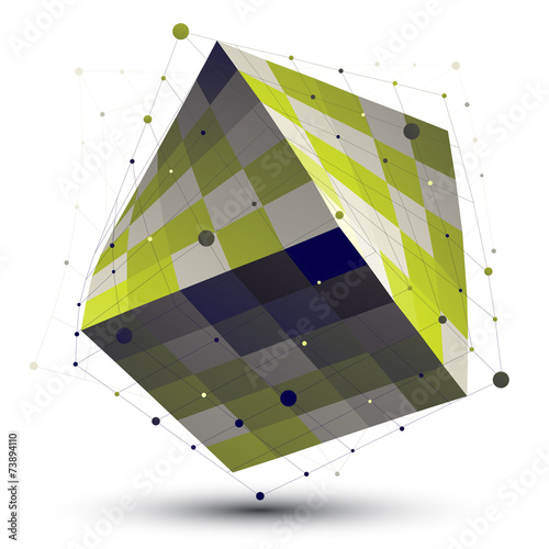 Contemporary techno light green squared stylish construction, co