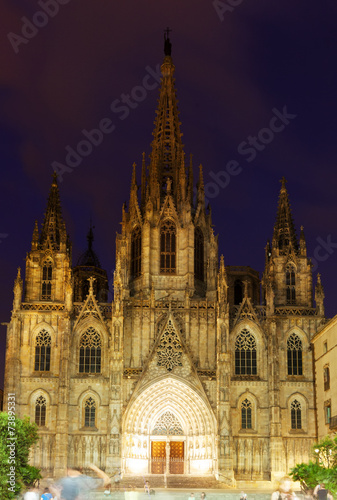 evening view of Barcelona Cathedral