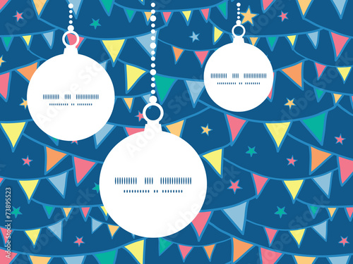 Vector colorful doodle bunting flags Christmas ornaments