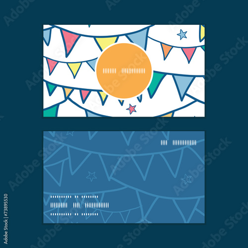 Vector colorful doodle bunting flags vertical round frame