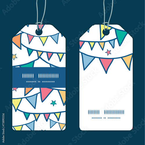 Vector colorful doodle bunting flags vertical stripe frame