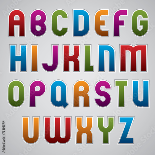Colorful glossy rounded fon...