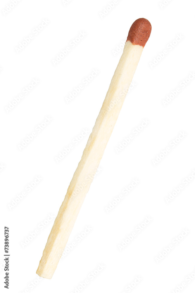 Close-up of a red match isolated on a white Close-up of a red match isolated on a white
