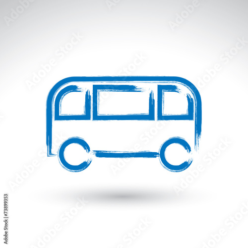Hand drawn bus icon, illust...
