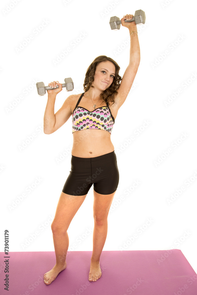woman dot sports bra weights one up stand woman dot sports bra weights one up stand