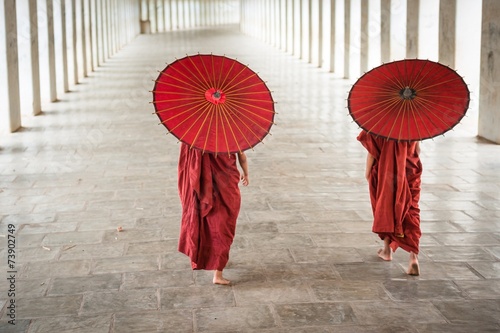 Two monks walking