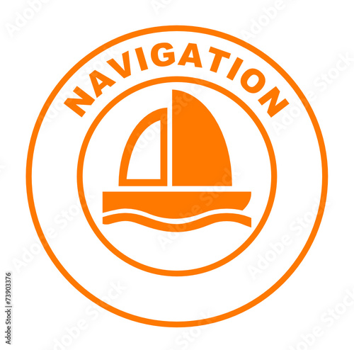 navigation sur bouton web rond orange